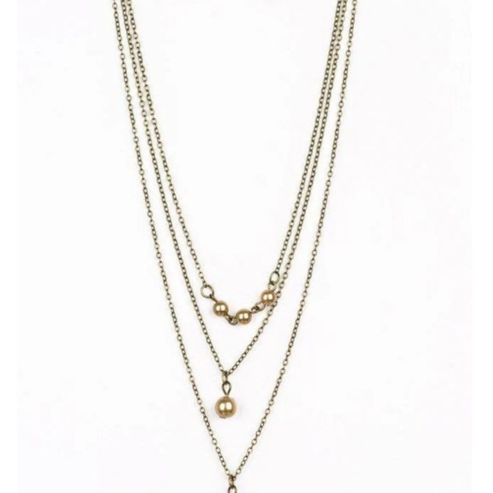 Paparazzi Gold Multi-Layer Necklace High Heels And Hustle Brass Fashion Jewelry